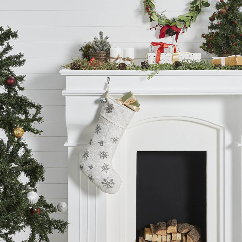 Chaussette de Noël en cotton, Blanc antique