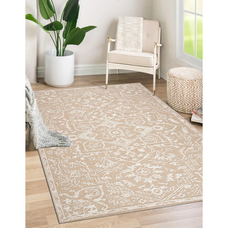 Tapis intérieur / extérieur en polypropylène Macaluso, Rectangle 5 pi 3 po x 7 pi 3 po