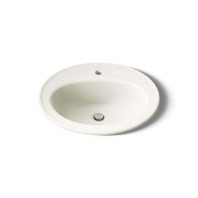 Pennington Ceramic Oval Drop-In Bathroom Sink with Overflow