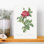 Rosa Gallica Pontiana, art abstrait rétro paysage floral rétro
