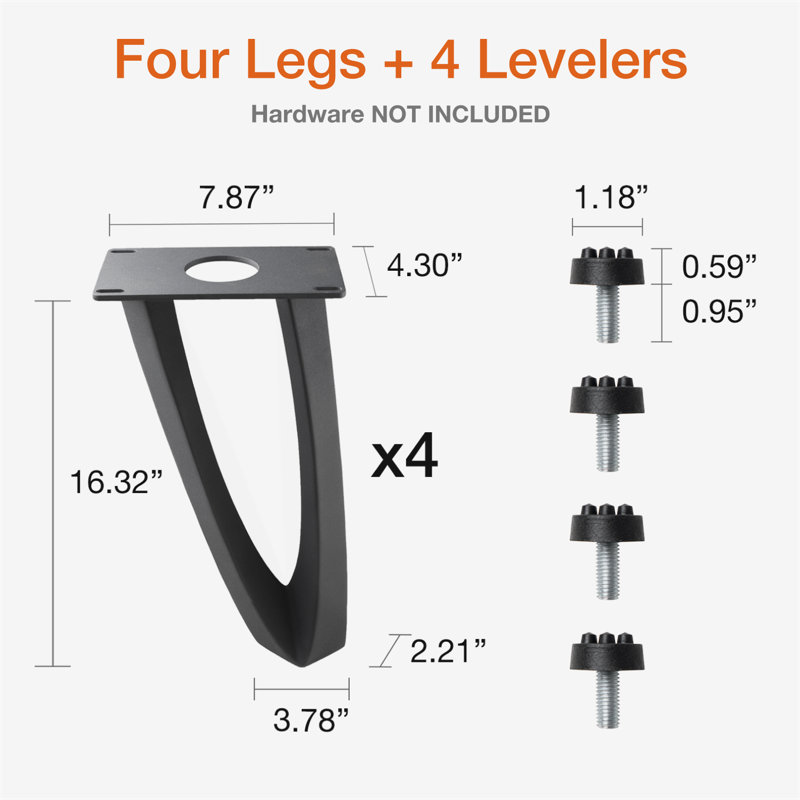 Udo Metal Bench Legs, Set of 4