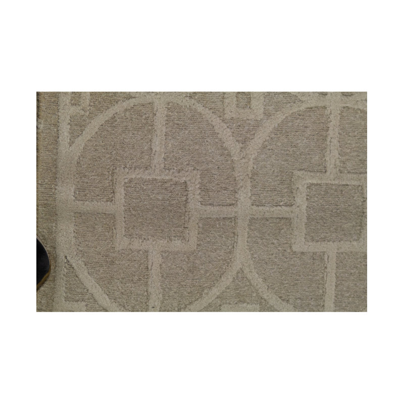 Cotton Geometric Area Rug in Beige