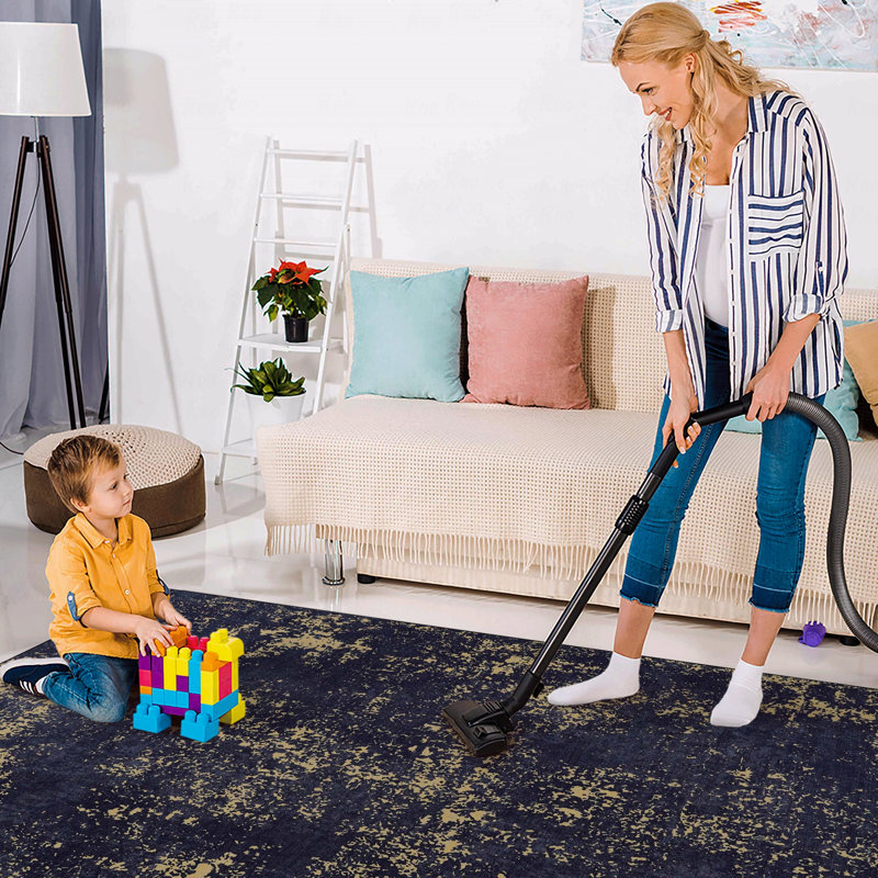 Tapis de couloir 2 pi 6 po x 10 pi, fonction lavable, conception à poils courts, fonction antidérapante, fonction anti-perte de poils, fonction pliable, adaptée aux enfants et aux animaux de compagnie