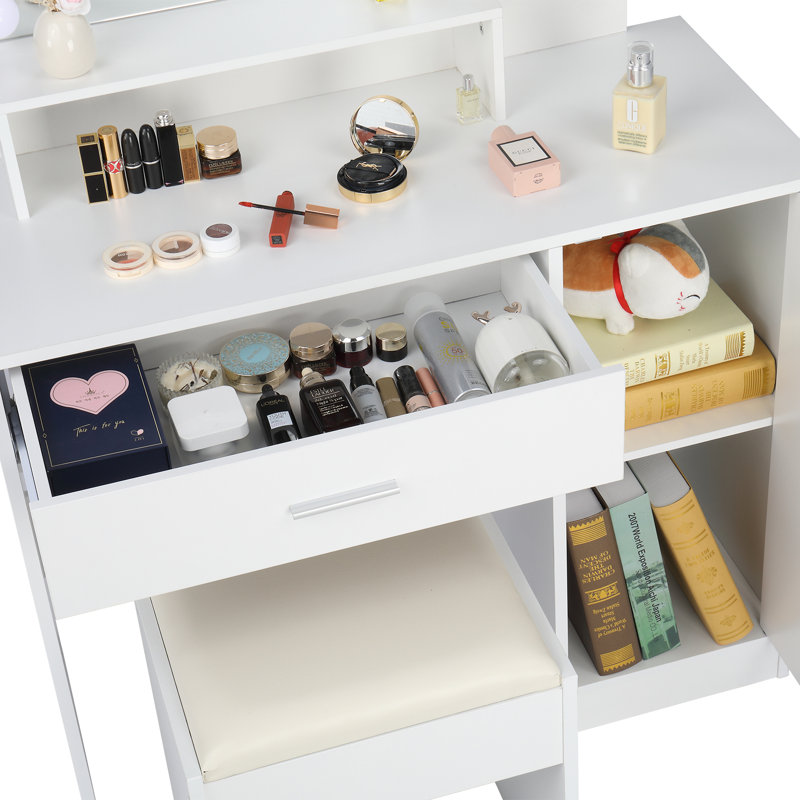 Makeup Vanity Set In White