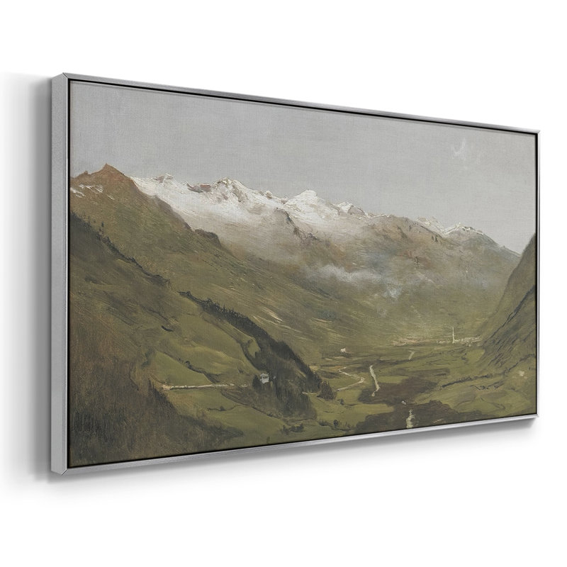 Paysage, série DCC-XXXI, toile tendue avec châssis, prête à être accrochée, Argent argent, H 21 po x l 41 po