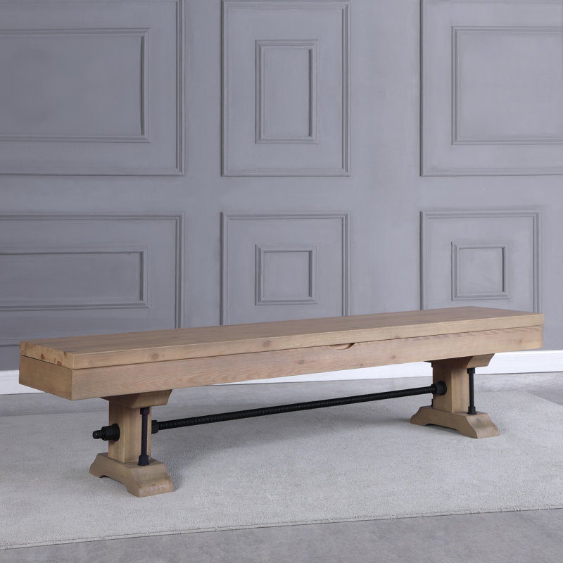 Billiard Bench with Storage for Manchester Pool Table, Weathered Natural