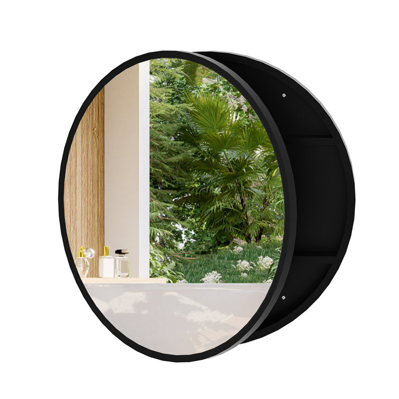 24 po X 24 po Miroir de salle de bain noir