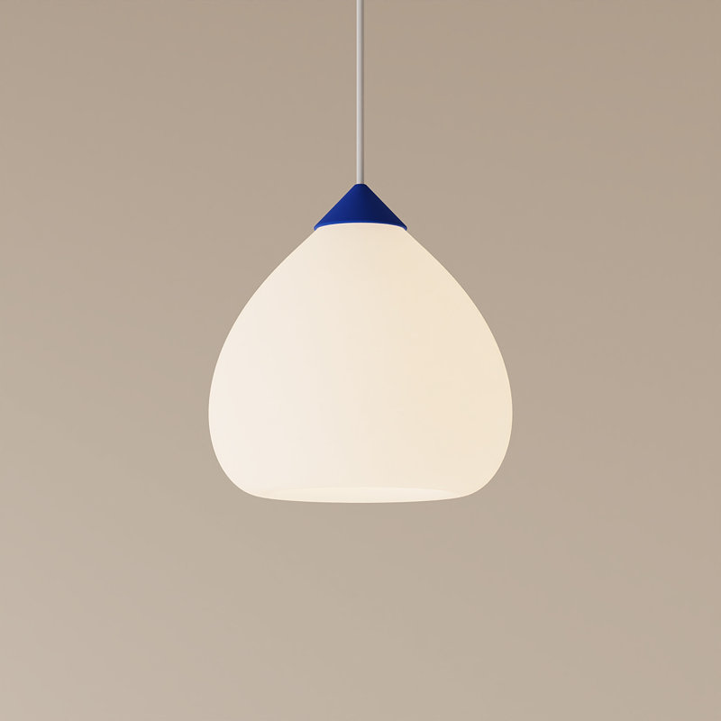 Gulp Pendant Light, 14.6" H x 9.45" W x 9.84" D, White, Cobalt