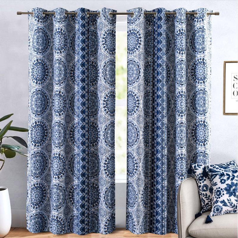Blackout Curtains / Drapes Pair, 52" W x 84" L, Blue