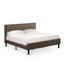 Ensemble de chambre à coucher pour très grand lit 3 pièces - 1 très grand lit plateforme avec tête de lit capitonnée en lin et capitonnée avec 2 tables de chevet - Table de chevet au fini noir brossé-404799540