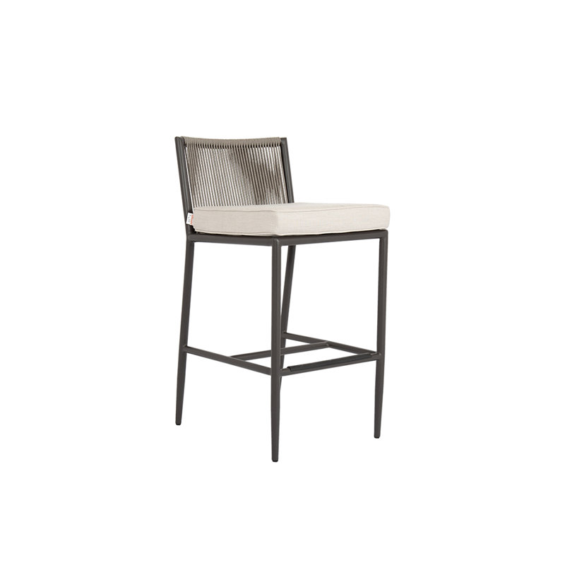 Tabouret 26 "avec coussin Esme, Tabouret de bar (siège d'une hauteur de 26 po), Sunbrella® Echo Ash