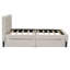 2 lits plateforme tapissier beige de taille simple - lit robuste et moderne, look frais