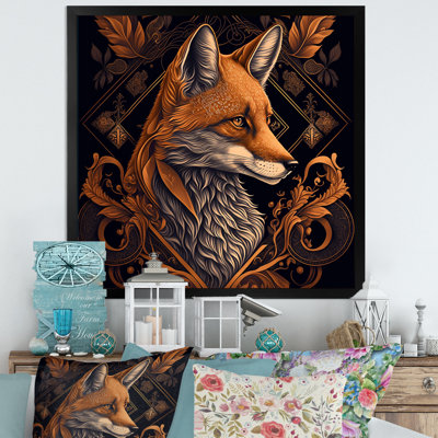 Retro Graphic Fox I - Animals Fox Wall Decor
