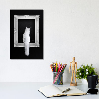 Cat In Frame by Kathrin Federer - Wrapped Canvas Print