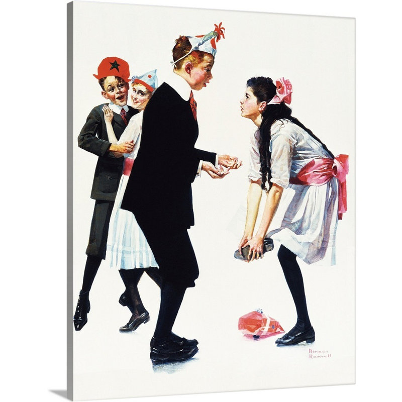 «Norman Rockwell Children Dancing At Party», art mural sur toile, H 14 po x l 11 po x P 1,25 po, Toile tendue