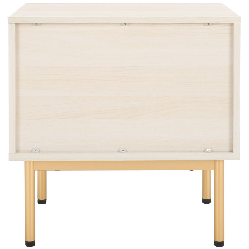 Casmira 21.65'' W Nightstand, Bleached White/Gold