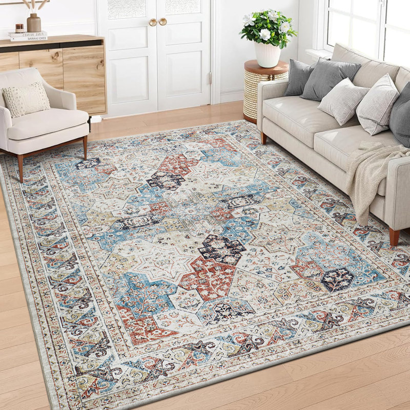 Antique Coastal Cashmere Shag Area Rug, Rectangle 200 x 290 cm