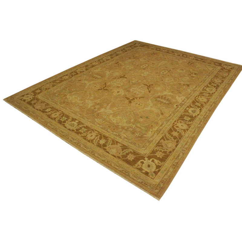 Dorr Oriental Handmade Hand-Knotted Rectangle 8'11" x 12' Wool in Beige