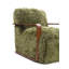 Fauteuil d'appoint 1Pc de style contemporain avec finition verte, courbes et inspirations rétro, accoudoirs en bois, siège et dossier serrés, salon principal-1632672579