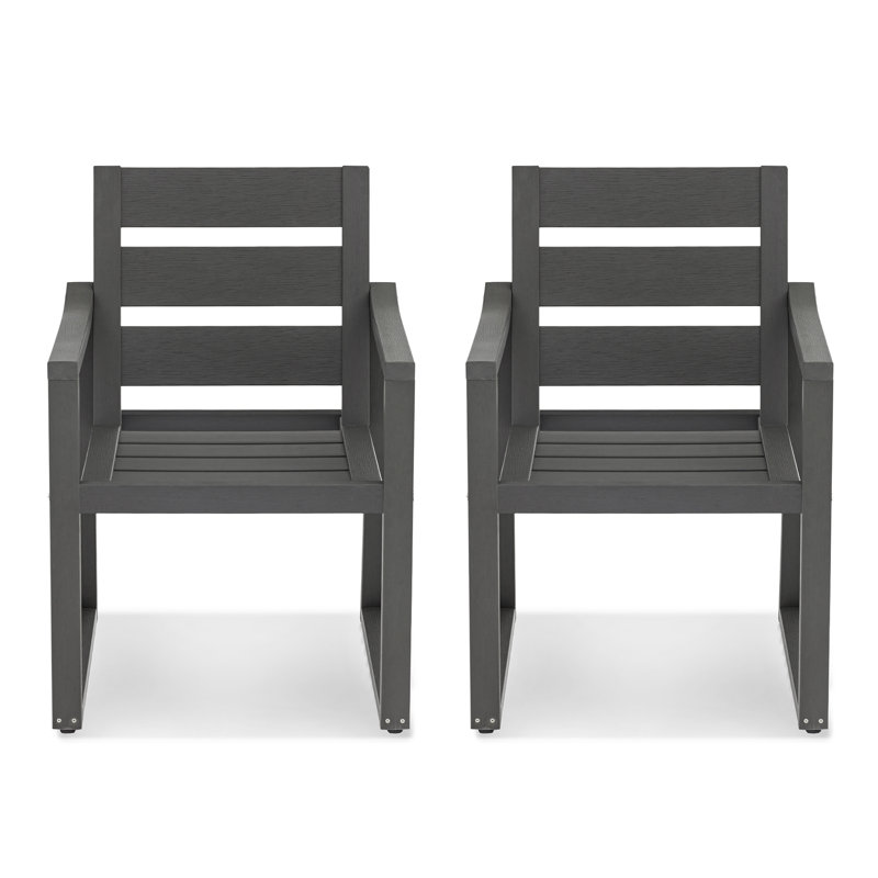 Reontae HDPS Patio Dining Chair , Dark Gray
