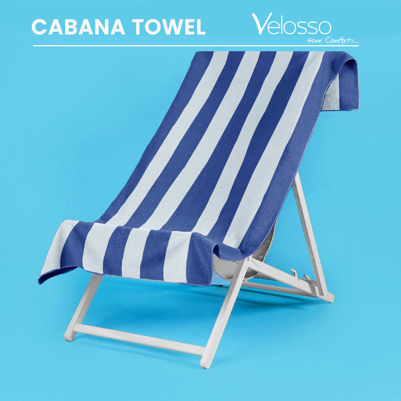 Pedrum Cotton Cabana Stripe Beach Towel 76x150, Blue