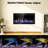 Recessed or Wall Mounted Electric Fireplace, Logs & Crystals, Remote Control,Remote Control, Timer, Dimmer, 12 Flame Colors, 750/1500W, Narrow Bezel-344547362
