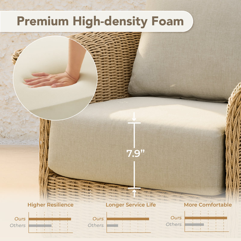 Cimone Outdoor Swivel Wicker Chair