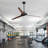 70" Modern Large Propeller LED Ceiling Fan With Light And Remote Control, Double-Sided Blades, 8-Speed Reversible DC Motor