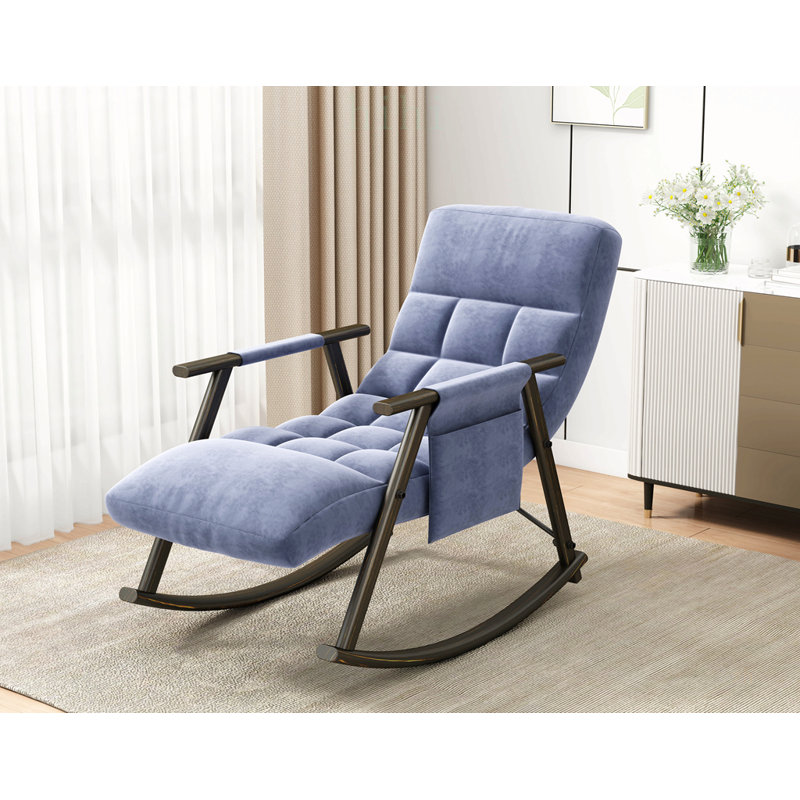Velvet Rocking Chair, Blue