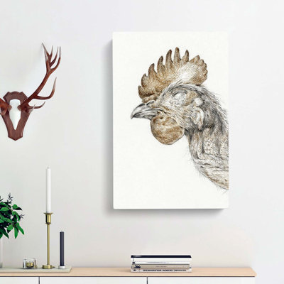 Head Of A Chicken by Jean Bernard - Wrapped Canvas Print