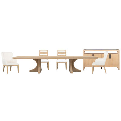Table de salle à manger extensible à tréteaux avec 2 chaises d'appoint et 2 chaises