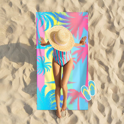 Microfiber Beach Towel Super Sandproof Beach Blanket Multi-Purpose Towel For Travel Swimming Pool Camping