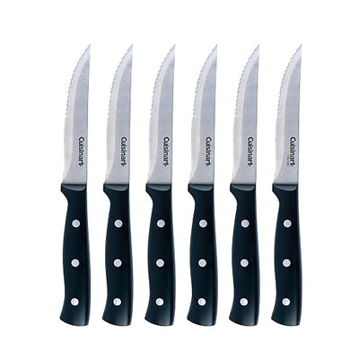 Ensemble de couteaux à steak triple rivet 6 pièces Cuisinart, acier inoxydable