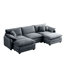 Canapé modulaire surdimensionné avec repose-pieds convertible, canapé 3 places avec 2 repose-pieds, canapé en U en velours côtelé Ingrey-113577109-113577111