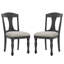 Ensemble de chaises de salle à manger 2 pièces, structure en bois d'hévéa massif, couleur chêne foncé, revêtement en polyester, compact pour la cuisine, assemblage facile