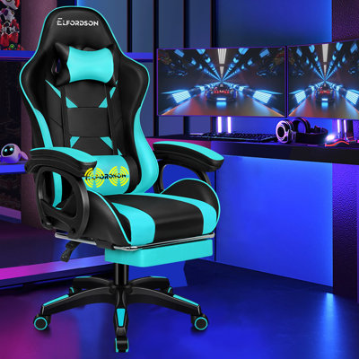 Gaming Chair Office Chair with Lumbar Support Footrest
