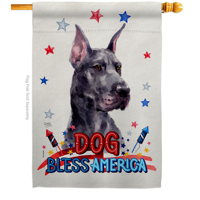 Drapeau de maison patriotique à double face en polyester 40 x 28 po Great Dane
