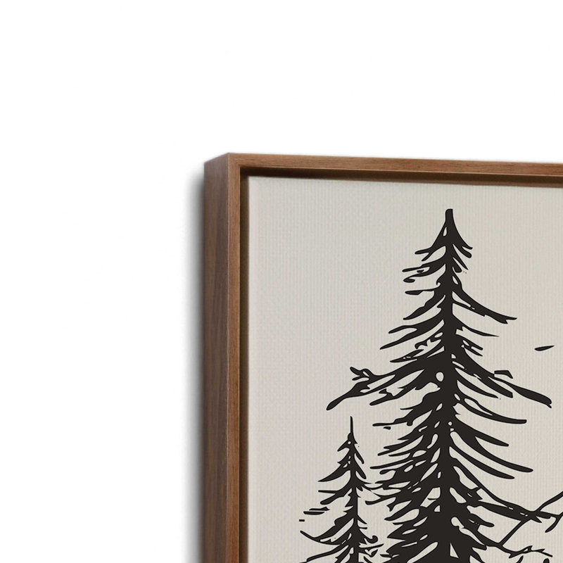 Whispers of Pines v2, ensemble de 2 impressions, Cadre flottant en noyer, 24 po x 36 po