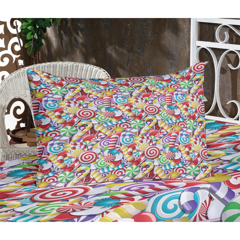 Multicolore drap-housse et coussin décoratif Ambesonne, Twin Fitted Sheet Set + 2 Pillow Cases