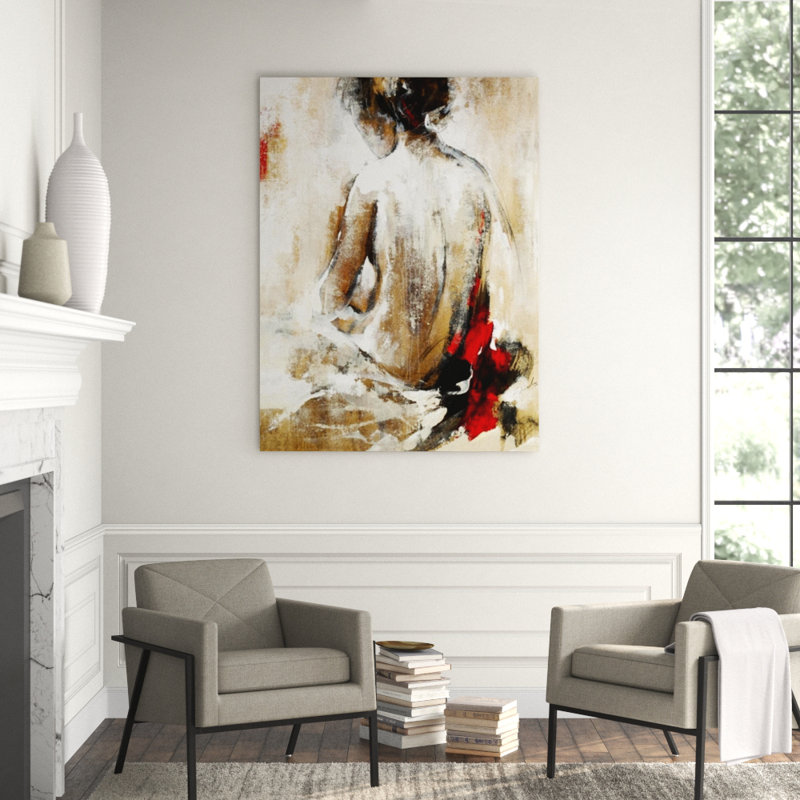 Figures In Red II Painting, 63" H x 47" W, Knife Gel