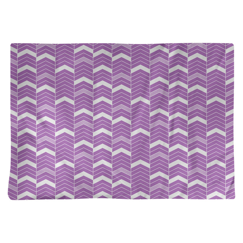 Stephenie Polyester Geometric Rectangle Placemat, Violet/White, Cotton