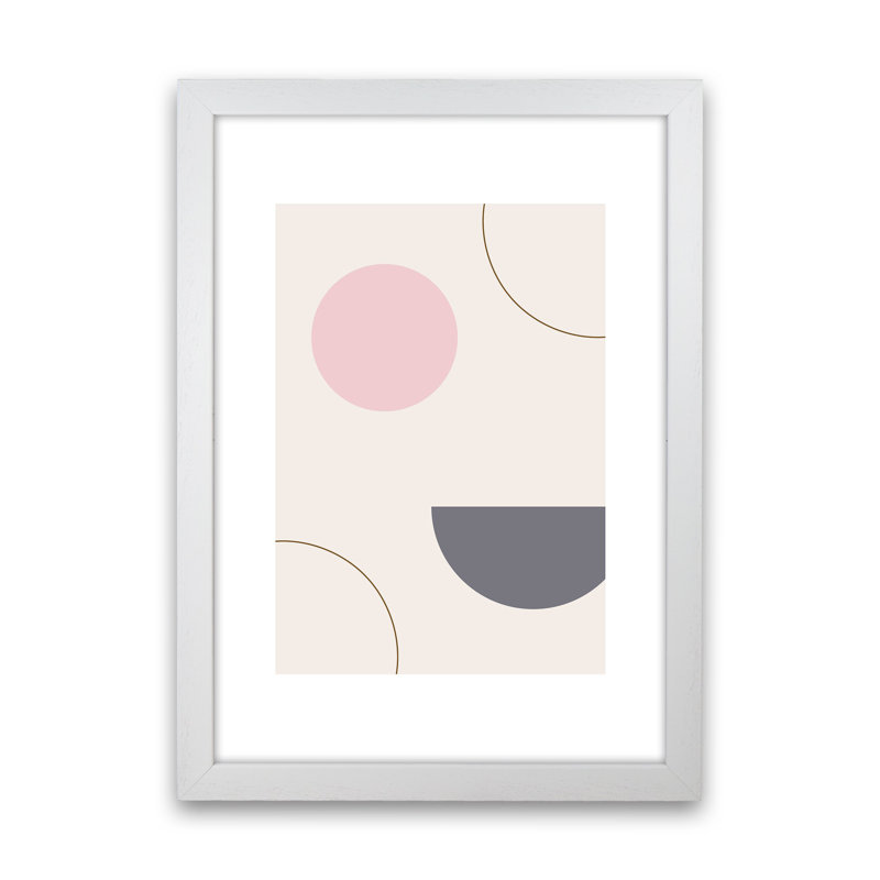 Mila Pink Abstract N23 by Pixy Paper - Print, White Framed, 84cm H x 59.4cm W x 3cm D