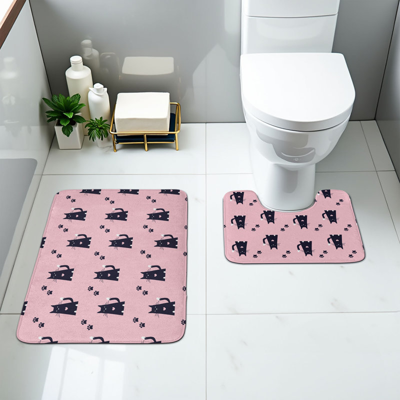  Ensemble de 2 tapis pour salle de bain Cat Lover