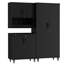 Ensemble de rangement pour garage en 3 pièces : armoires métalliques à roulettes, armoire murale, armoire à roulettes à 2 portes, armoire à panneaux perforés haute et coffre à outils verrouillable.