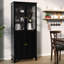 Ellerby 72" Freestanding Kitchen Pantry with Glass Doors and Adjustable Shelves-482787057