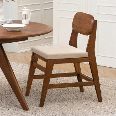 Chaise d'appoint de salle à manger rembourrée en bois massif Loughborough