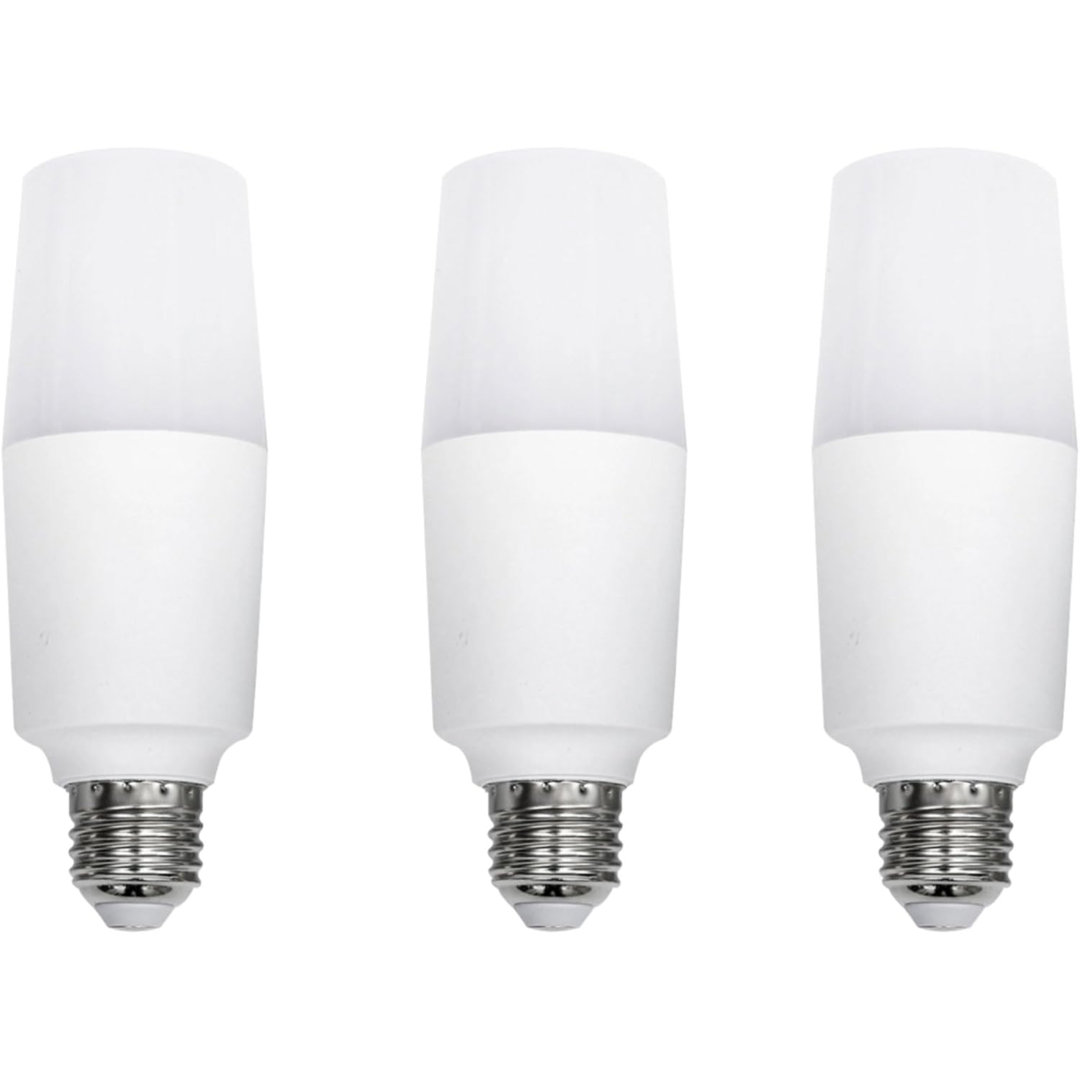 T37 Bright White LED Light Bulb Cylindrical Corn Bulb E27 Screw Base Candle Bulbs AC220V LED Daylight White 6500K Ultra Bright, Non Dimmable, Pack of