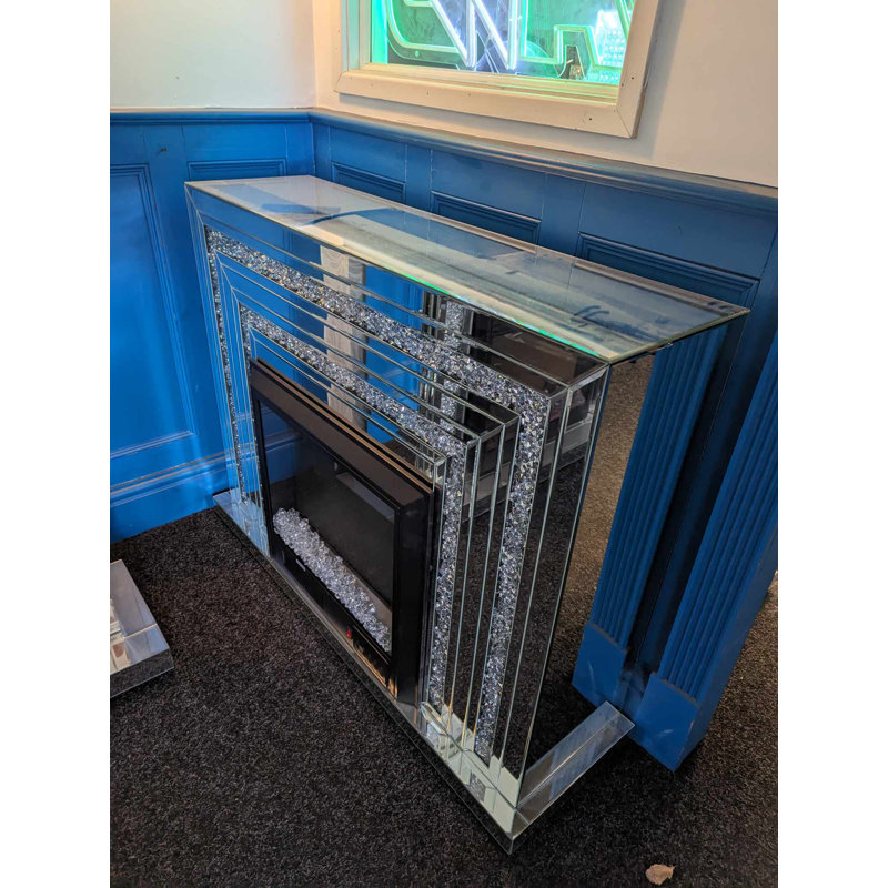 Nova Mirrored Crushed diamond Electric Fireplace