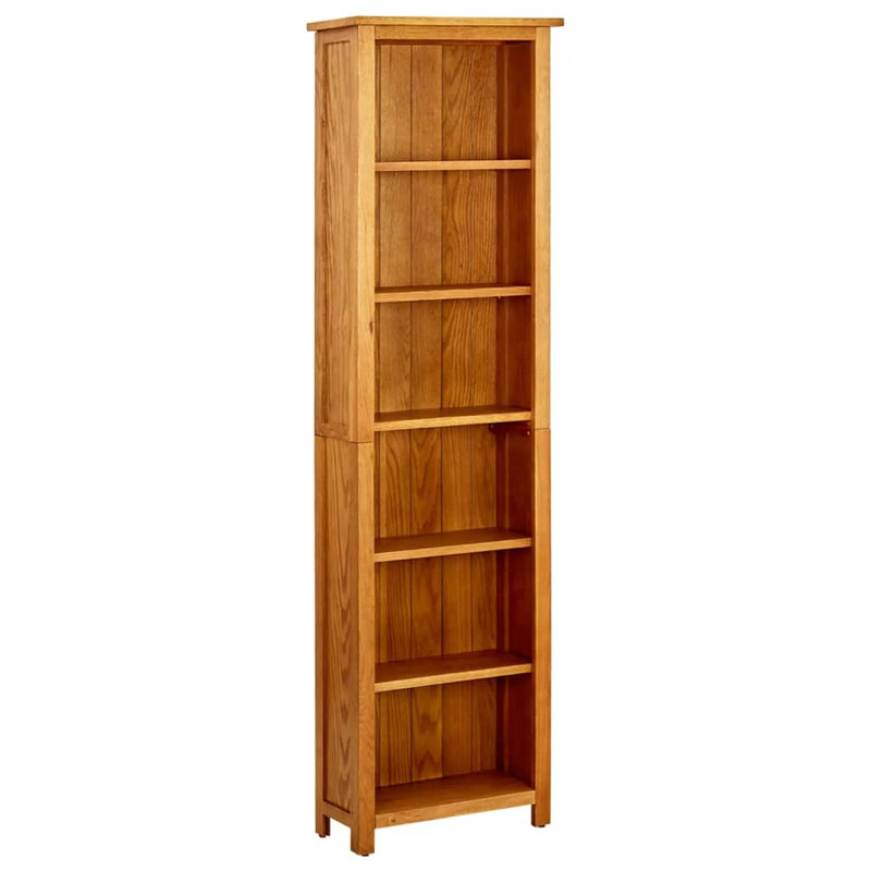  Étagère de rangement 6 niveaux en bois de chêne massif 52 x 22 x 180 cm, H 70,87 po x l 20,47 po x P 8,66 po