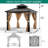 10x10FT Aluminum Hardtop Gazebo with Double Roof, Curtains & Netting for Garden & Patio